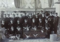 An original black and white photograph of a Naval Crew together with a coloured photograph of a