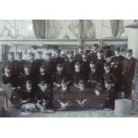 An original black and white photograph of a Naval Crew together with a coloured photograph of a