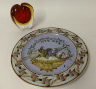 A Murano glass Formea vase and a Rosenthal Versace plate (boxed),