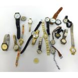 A collection of various traditional wristwatches.