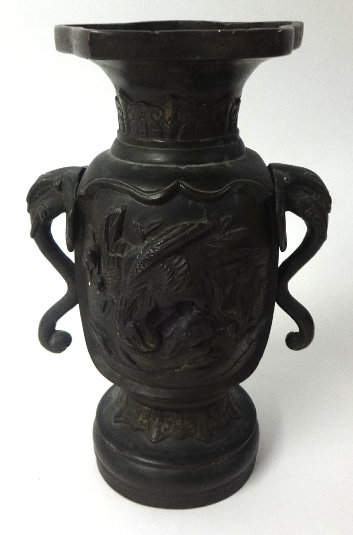 A Japanese bronze vase.