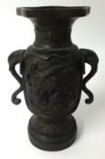 A Japanese bronze vase.