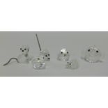 Swarovski, six miniature pieces, puffer fish, etc boxed (6).