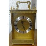 London Clock Company, a quartz movement brass cased mantel clock, height 29cm overall.