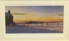 Steven Townsend, a pair of signed limited edition prints winter scenes, the largest 19cm x 39cm