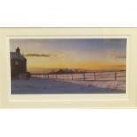 Steven Townsend, a pair of signed limited edition prints winter scenes, the largest 19cm x 39cm