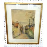 Edwardian engraving after H Parker hand coloured near Great Marlow, 21cm x 31cm,