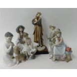 Five Lladro figures and another (6).