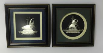 A Collection of Middle Eastern silver framed models of ships and objects (6).