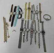 A collection of various ladies and other fashion watches.