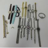 A collection of various ladies and other fashion watches.