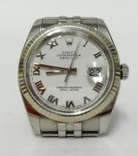 Rolex, a gents Oyster Perpetual Date Just Chronometer, stainless steel wristwatch, extra link,