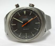 Omega, a gents Chronostop stainless steel wristwatch.