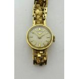 Longines, ladies 9ct gold wristwatch on bracelet