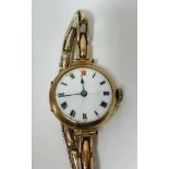 A ladies 9ct gold vintage wristwatch.
