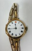 A ladies 9ct gold vintage wristwatch.