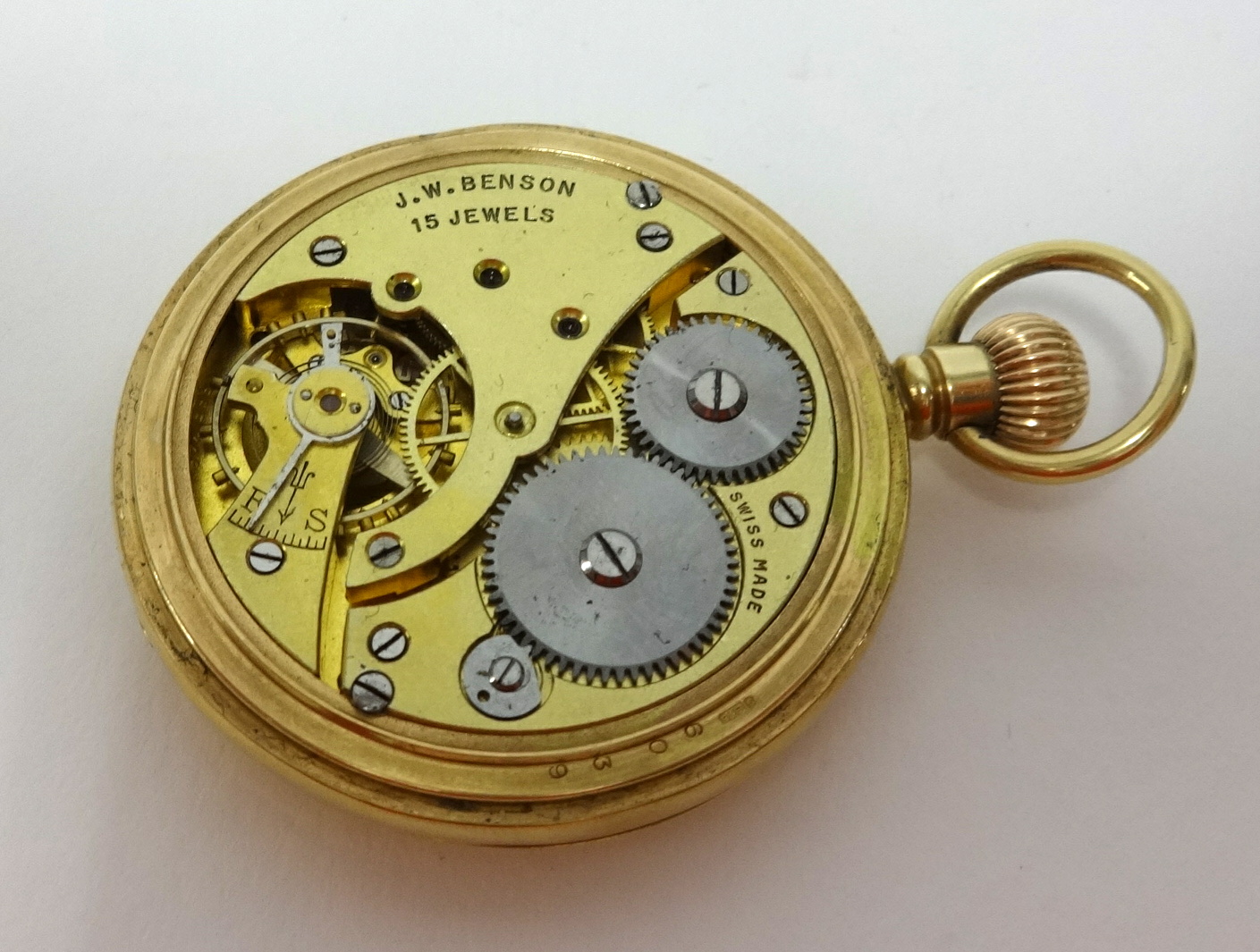 J.W Benson, a 9ct gold full hunter keyless pocket watch with sub-second dial (total weight 62.4gms), - Image 2 of 2