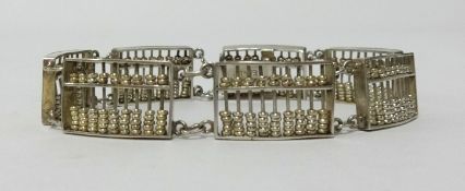 A silver 'abacus' bracelet, approx 18gms.
