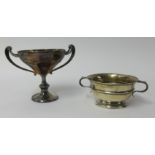 George V Sheffield silver porringer EV (Edward Viner) together with a twin handled trophy (1930's