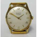 Record Deluxe, a 9ct gold cased gents wristwatch.