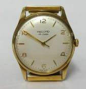 Record Deluxe, a 9ct gold cased gents wristwatch.