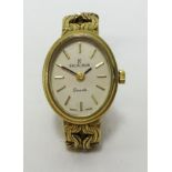 Excalibur, a ladies 9ct gold Swiss quartz wristwatch, approx 17.4gms.