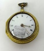 A Pare cased pocket watch, with verge fusee movement by H.James, Edinburgh No.234