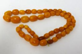 Amber beads, 45.90gms.