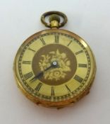 An antique 18ct gold open face and key wind pocket watch.