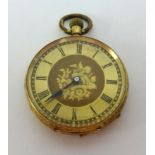 An antique 18ct gold open face and key wind pocket watch.