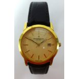 Dreyfus and Company, a gents 18ct gold wristwatch with certificate and receipt dated 2006, watch