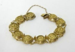 A 14k gold bracelet stamped 585, approx 15.5gms.