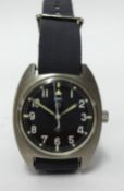 CWC, a gents military mechanical wristwatch circa 1970's, with black dial, arabic numerals, No.523'