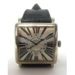 Franck Muller, a fine gentleman's 'Master Square' 18ct white gold wristwatch with original