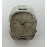 Bulova Accutron, a stainless steel gents day date wristwatch, the case stamped 52103, with