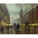 Steven Scholes (Northern British 1952-) 'Cheapside, The City of London 1890', signed oil on