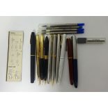 Small mixed collection of fountain pens and propelling pencils