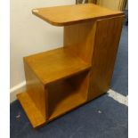 A light oak bedside cabinet of Art Deco design together with a small oak blanket chest.