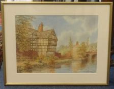 Albert Dunnington, 'Horsley, Near The Old Mill 1906', Continental watercolour, River Landscape and