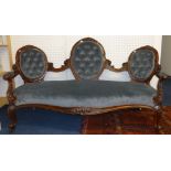 A good Victorian triple chair back and mahogany framed settee.