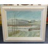 Olive Knight, 'Snow in the Valley, Gilfach Goch, Winter, South Wales' signed pastel, titled verso,