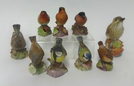 Royal Worcester, a collection of nine bone china birds, Model No: 3333, 3335, 3197. 3238, 3198
