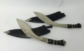 A pair of Gurkha Kukri knives