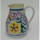 Poole Pottery, flower patterned jug.