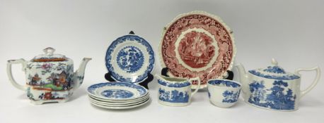 19th Century Masons ironstone teapot with Chinese decoration together with a collection of later