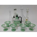 Art Deco style seven piece drinking set together with a another Deco decanter and three others