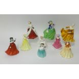 Royal Doulton Autumn Breezes HN1913 figure together with eight other Royal Doulton figures (9)