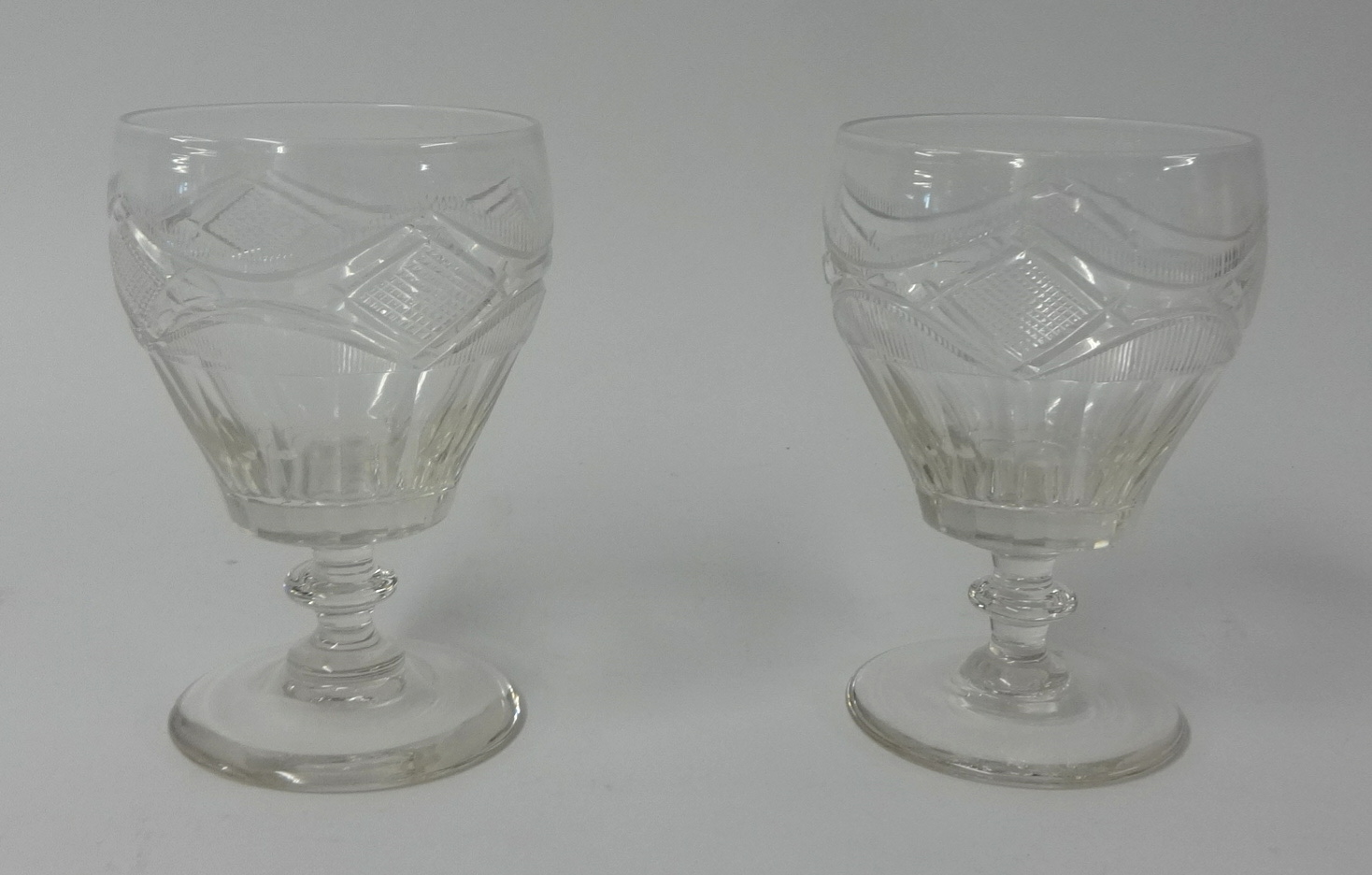 Pair of 19th Century large drinking glasses, height 17cm.