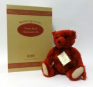 Steiff British Collectors 1998 burgundy teddy bear, growler, white tag 659973, limited edition 3000,