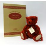 Steiff British Collectors 1998 burgundy teddy bear, growler, white tag 659973, limited edition 3000,